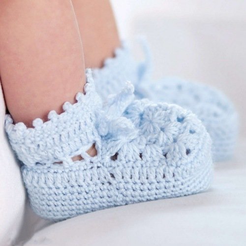 10. Granny Motif Crochet Booties Pattern