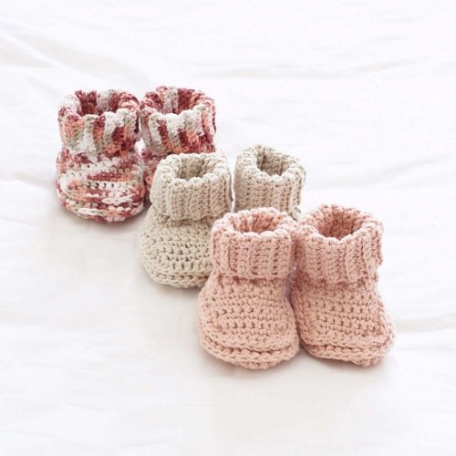8. Crochet Peachy Baby Booties