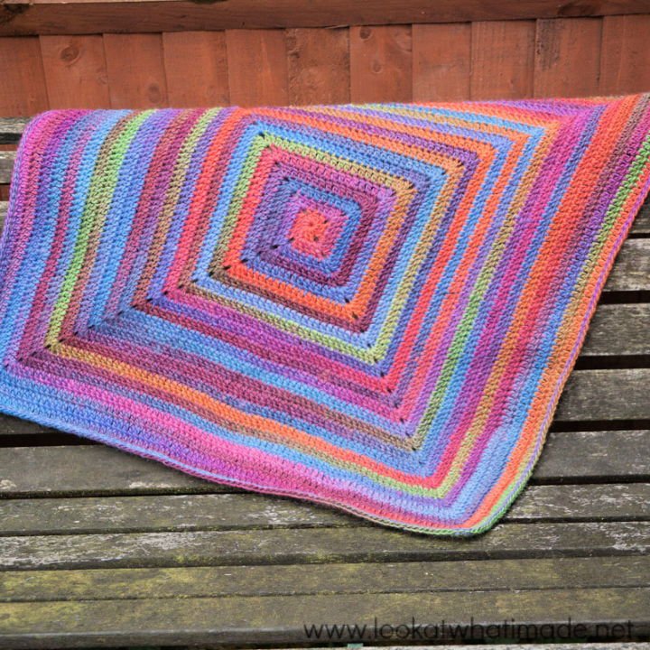 15. Colorful Double Crochet Baby Blanket