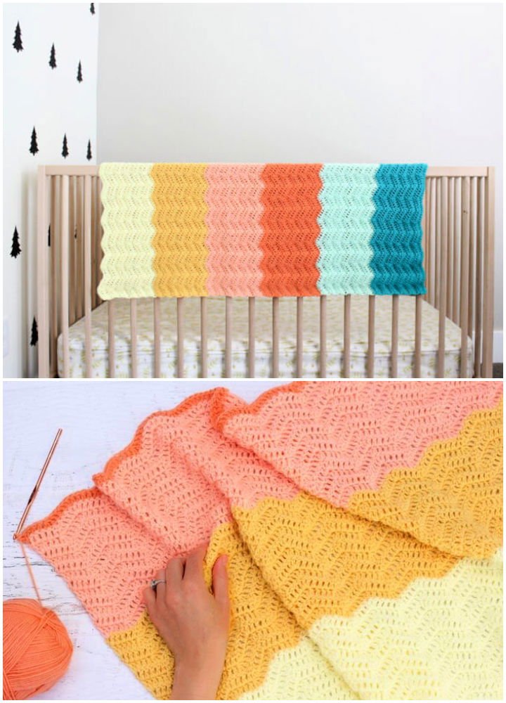 7. Gender Neutral Crochet Baby Blanket