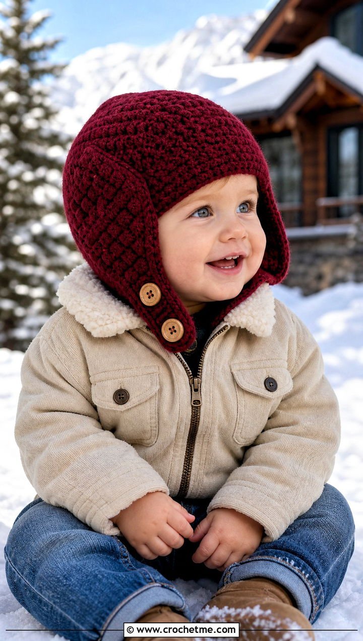 14. Crochet Aviator Hat With Sherpa Jacket
