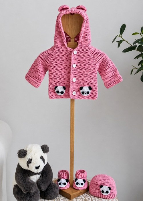 3. Panda Crochet Hoodie