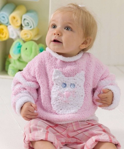 5. Crochet Kitty Baby Sweater