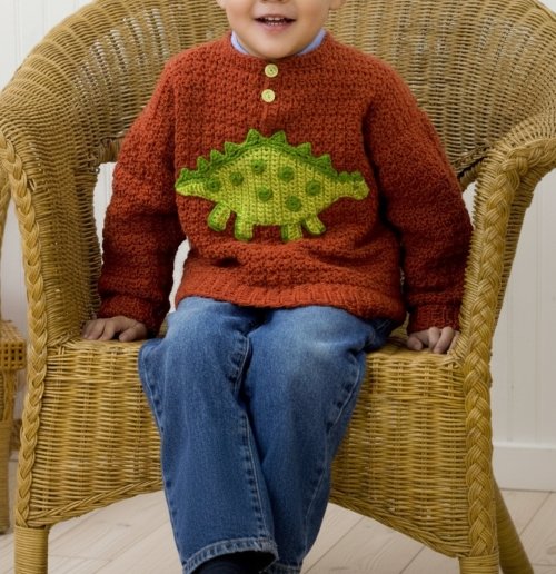 8. Crochet Boy Dino Sweater