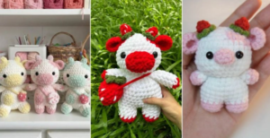 12 Crochet Strawberry Cow Free Patterns
