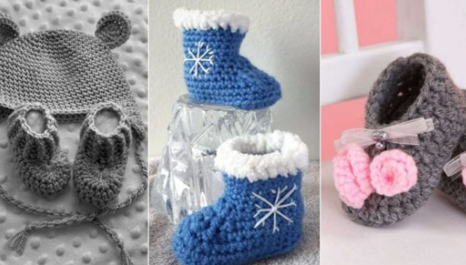 14 Baby Winter Booties Free Crochet Patterns